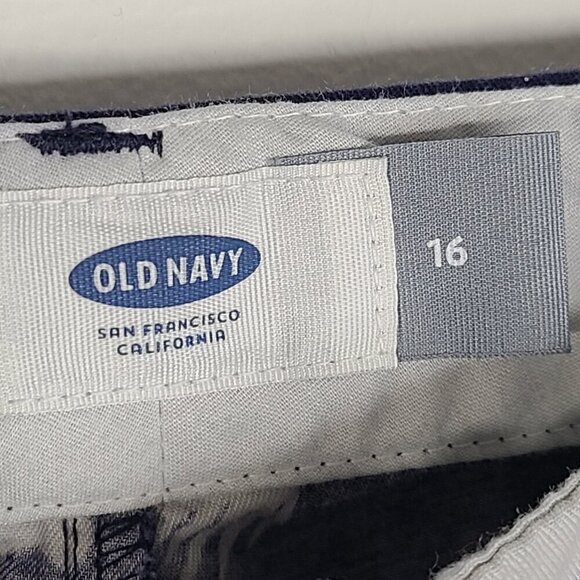 Old Navy Blue White Dandelion Cotton Chino Shorts Plus - Picture 6 of 7